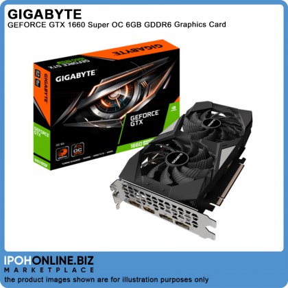 Gigabyte GeForce GTX 1660 SUPER OC 6GB GDDR6 HDMI 3 x DP 2 x Windforce FANS GAMING Graphics Card